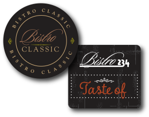 Bistro 234 "Taste of" Hang Tag and Label for sauces